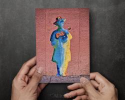 Rainbow Ukulele, Mural 5x7 Greeting Cards