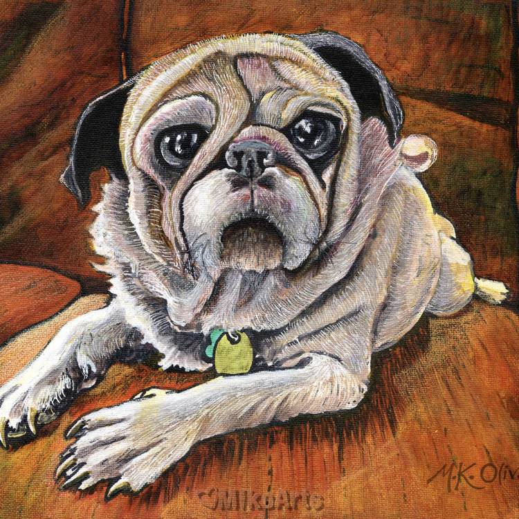 Happy as Honey, a Portrait of a Pug