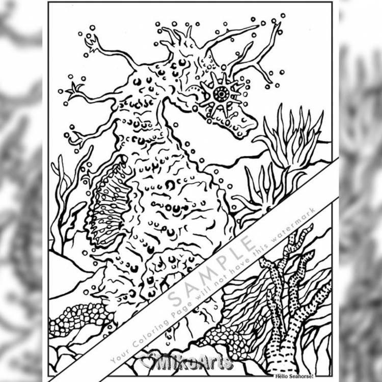 Hello Seahorse! Coloring Page